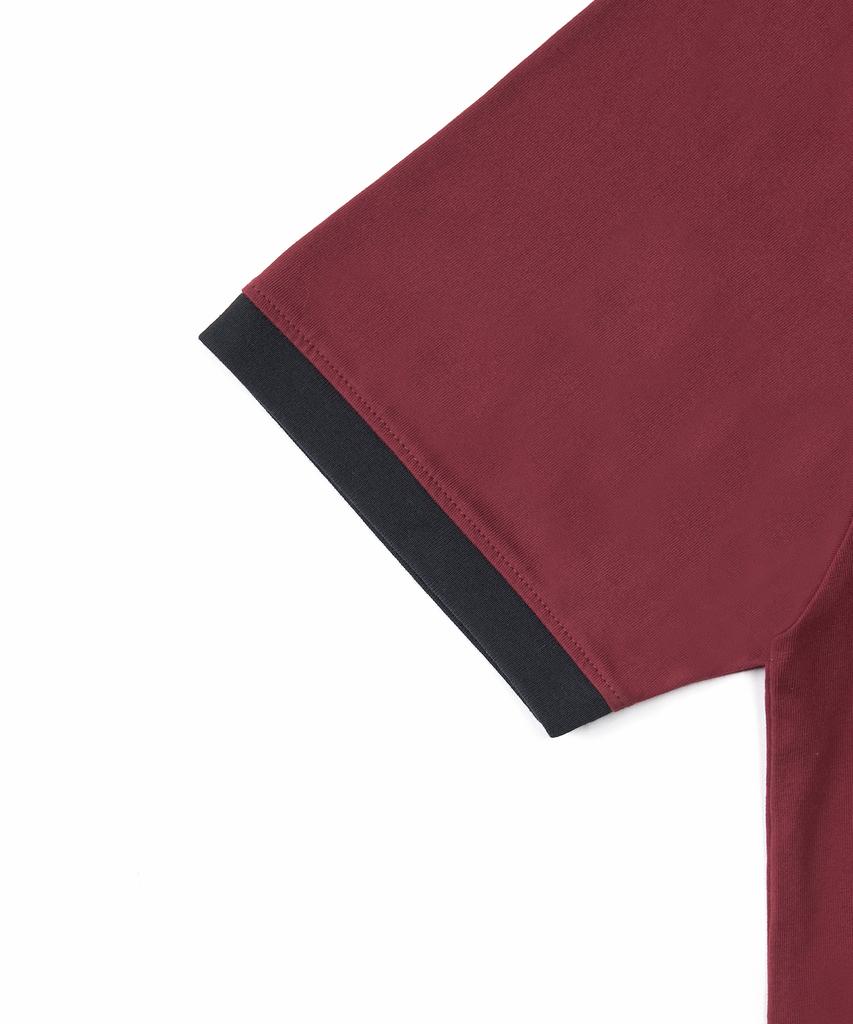 EXCONTAINER Pocket Half Ringer T-Shirt (Dark Red)