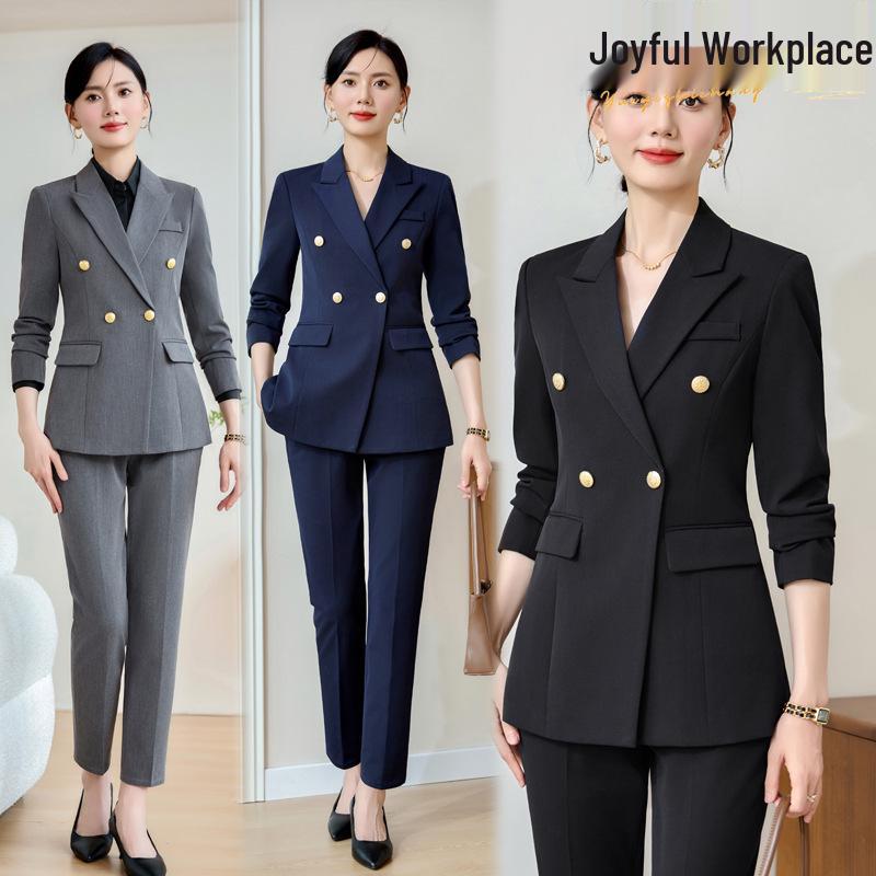 

2024 Women s Professional Autumn Suit Set: Formal Blazer and Trousers XXXXL