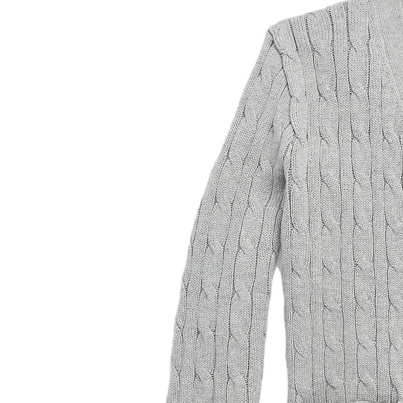 Polo Ralph Lauren Knitted Cardigan Ss23 Solid Color V-Neck Single-Breasted Long Sleeve Women cardigans Gray 323882842-001