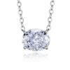 Mujing Luxury Radiant Oval White Diamond Necklace for Women