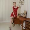 Deondeulob Dd_Ruffle Neck Floral Mini Dress_Red