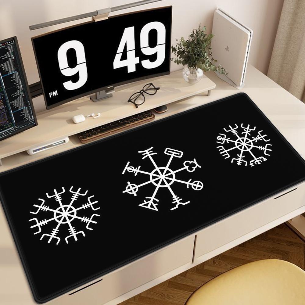 VikingVegvisir Logo Mousepad INS Tide Large Thickened Mouse Pad Oversized Gaming Keyboard Notebook Table Mat for PC Computer