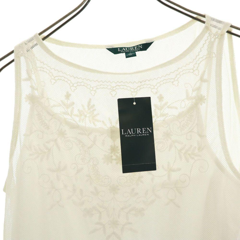 LAUREN RALPH LAUREN No sleeve Cut S off white mesh Women Used