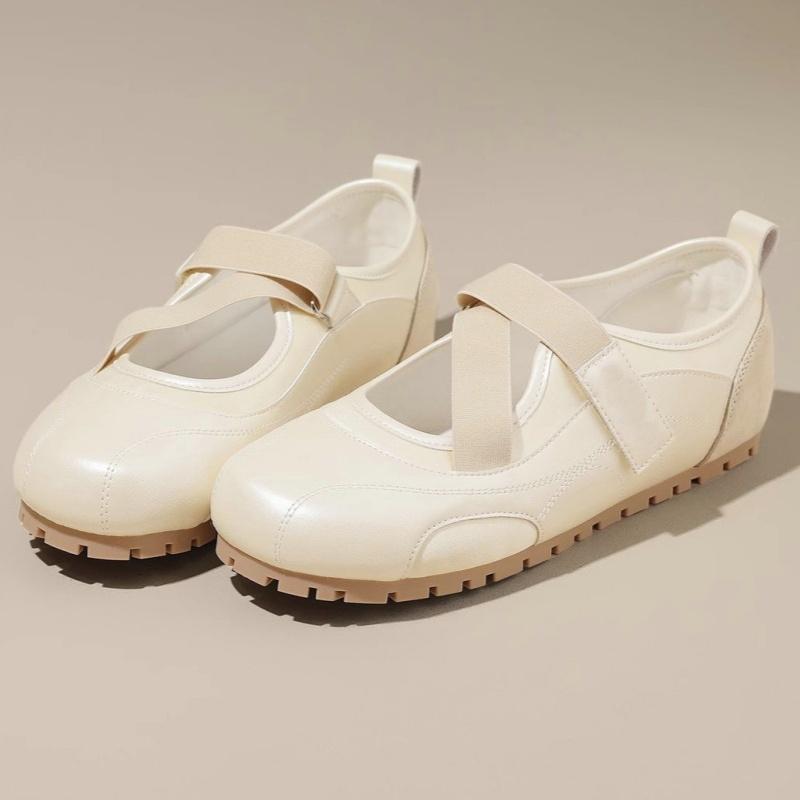 Women's Elegant Flat Shoes 2025 Mary Jane Summer New Ballet Style Trainer Shoes Breathable Soft Sole Round Toe Casual Shoes