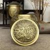 Brass Dragon and Phoenix Hundred Blessings Tea Canister with Lid Brass Golden Dragon Tea Jar Metal High-end Moisture-proof Insec