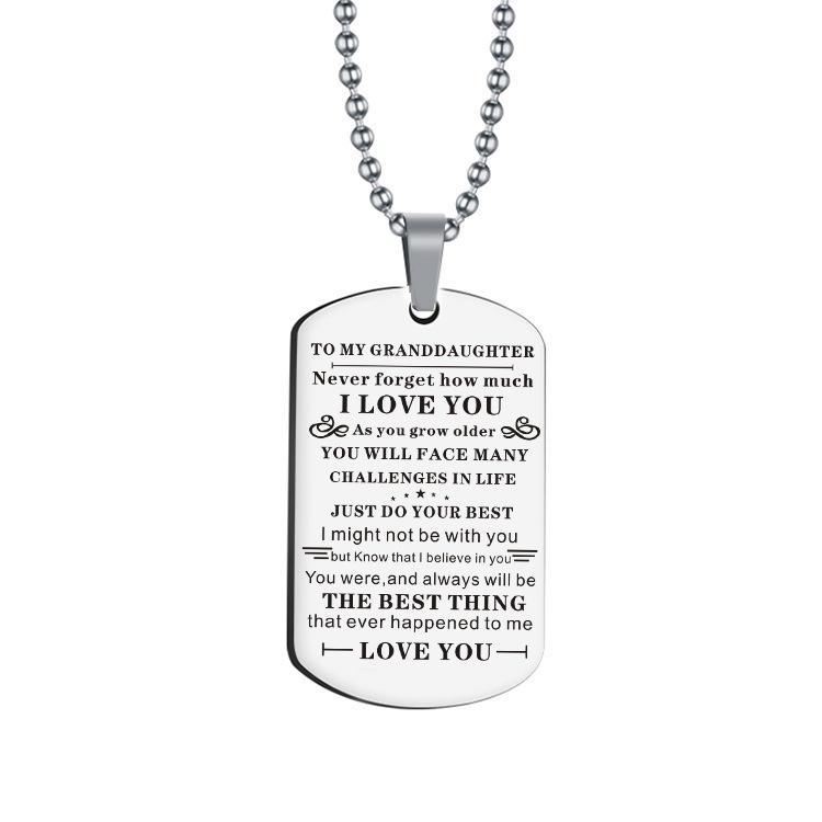 2023 New Fashion Jewelry Stainless Steel Military Tag Keychain Necklace Personalizable