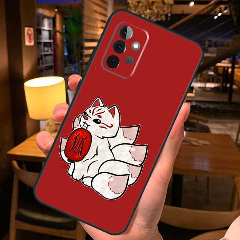 Kitsune Fox Japanese Art Phone Case For Samsung A51 A71 A50 A70 A13 A23 A33 A53 A12 A22 A32 A42 A52 A54 A34 A14 Cover