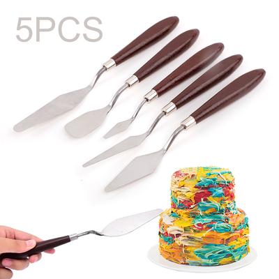 5 bucăți/set spatulă din oțel inoxidabil unelte pentru patiserie Mixer pentru tort, smântână, racletă