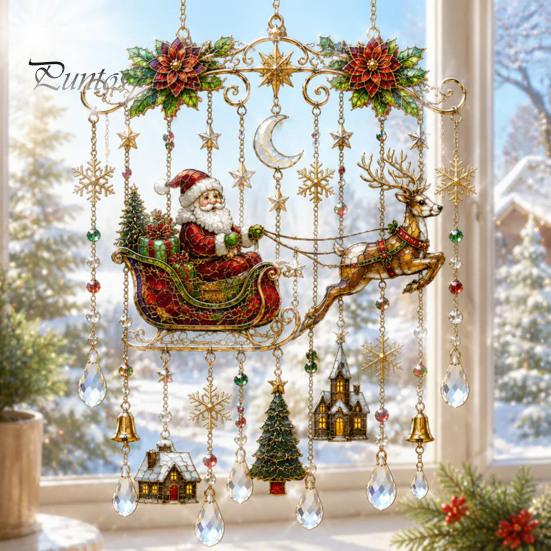 Lichtfangende Ornamente für Kamin Weihnachts-Windspiel, Acryl-Sonnenfänger für Außenbereich Garten Terrasse Dekorative Sonnenlichtfänger Deko, Hängend im Hof
