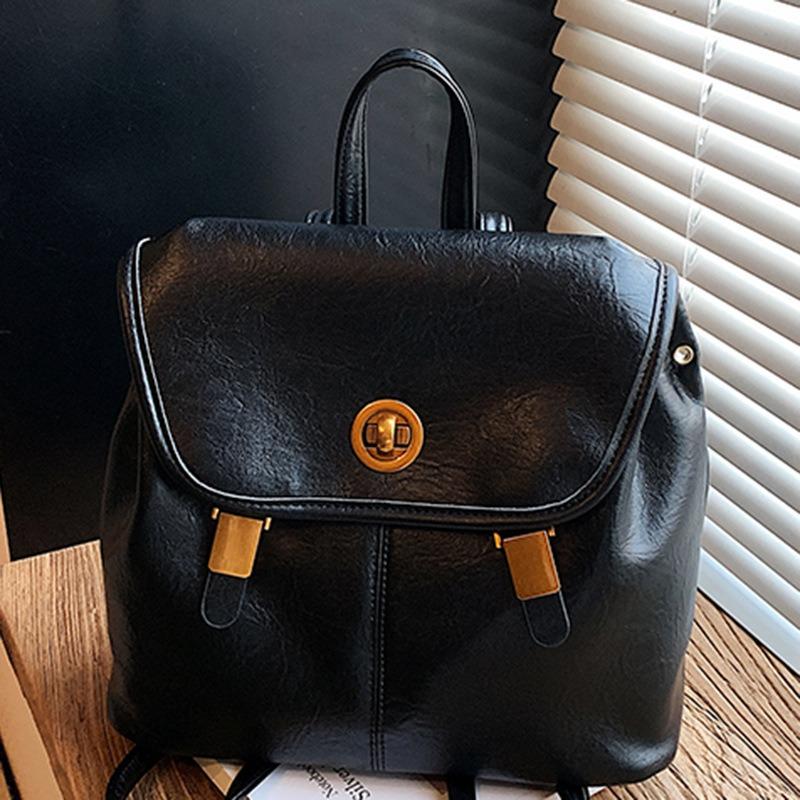 New Autumn Backpack Female College Student Simple Backpack Female High Value Double Shoulder Large Capacity Travel Backpack