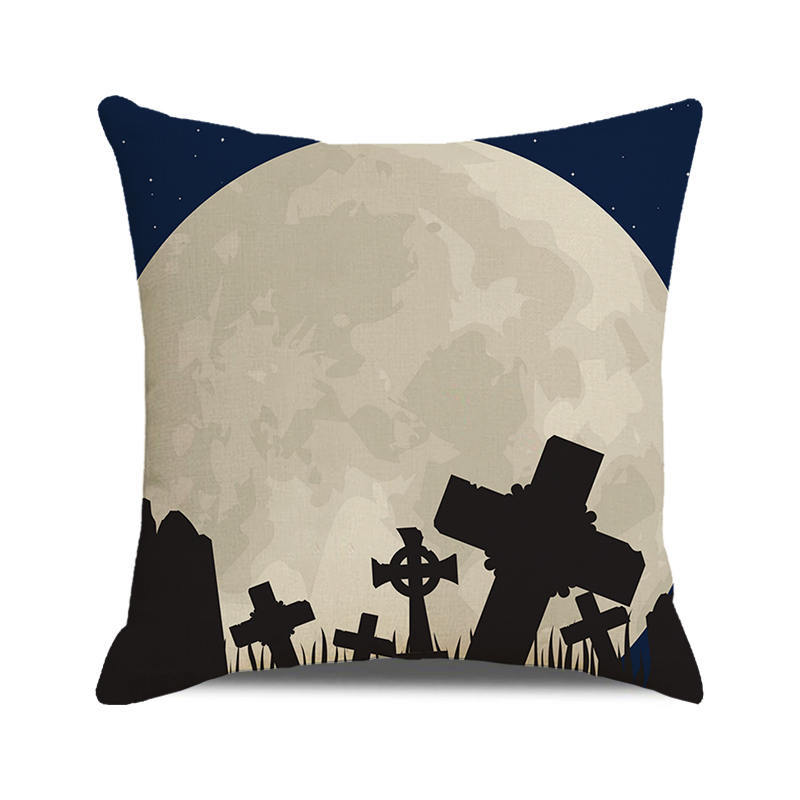 Halloween colorful pumpkin devil Digital printing short plush pillow covers for car sofa office cushion cover home goods