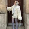 VAYLA Fashion Luxury Cropped Faux Fur Coat Women's Winter Ins Hot Fluffy Short Faux Fur Jacket Street Style Warm Outwear