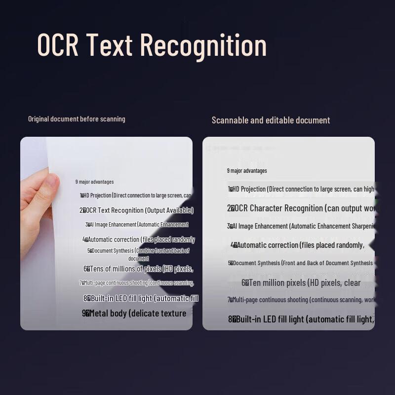 Deli GK222 16MP High-Speed Document Camera Scanner CN Plug (adapter Included)