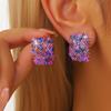Cross border wholesale fashion temperament, high-end design, colorful diamond earrings, women's ear accessories in stock