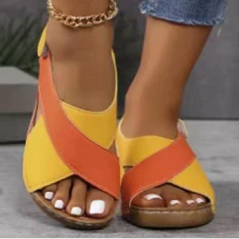 Roman Sandals Women's Summer Sponge Cake Thick Sole with Skirt, Casual Open Toe Versatile Beach Sandals