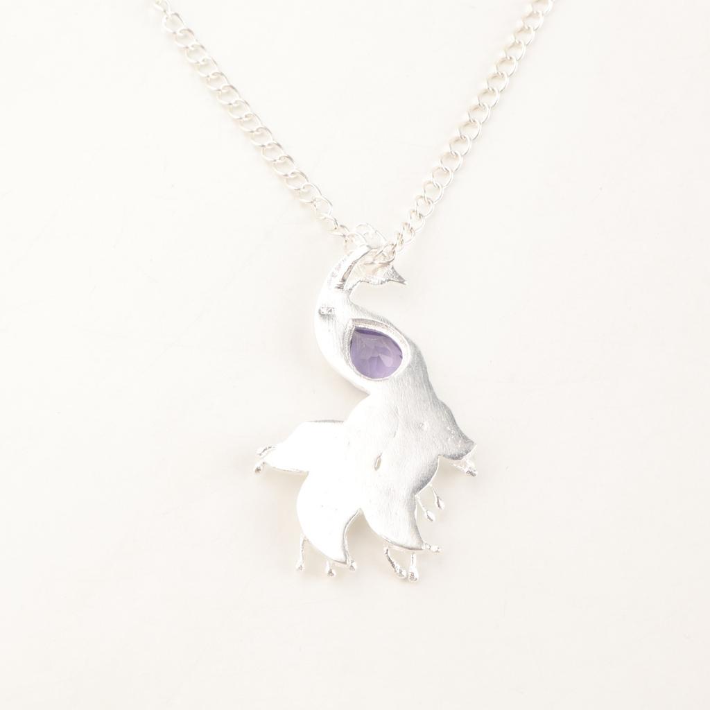 Iolite Gemstone 925 Sterling Silver Jewelry Handcrafted Pendant 2" Gift For Her CP-21-7