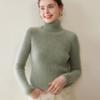 Women's Striped High-Neck Cashmere Sweater: Autumn/Winter Slimming Wool Pullover and Base Layer Knitwear