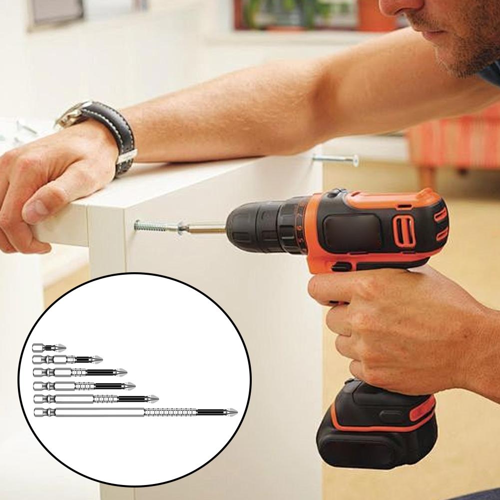 Anti-Slip Rust-Resistant 6-Piece Kit S2 Alloy Steel Anti-slip Screwdriver Bit Wear-resistant Durabled 6-Piece Kit
