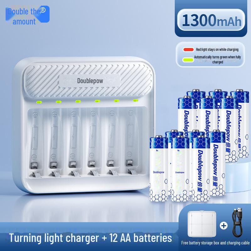 

Упаковка из 6 NiMH аккумуляторов AA, 1300 мАч, 1,2 В - Идеально для микрофонов и игрушек 12 AA 1300 mAh синий/белый