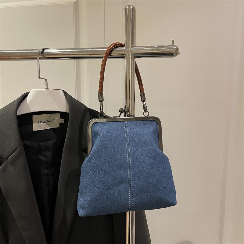 Niszbowa Torebka Ręczna w Stylu Retro i Casual, w Kontrastowych Kolorach, Jednoramienna Torebka Crossbody