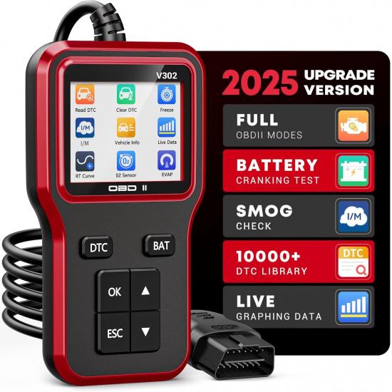 Obd2 Scanner With Battery Tester Enhanced Fixd Car Diagnostic Tool Code Reader For Cars And Trucks Check Engine Light Reader Clears Vehicle Error