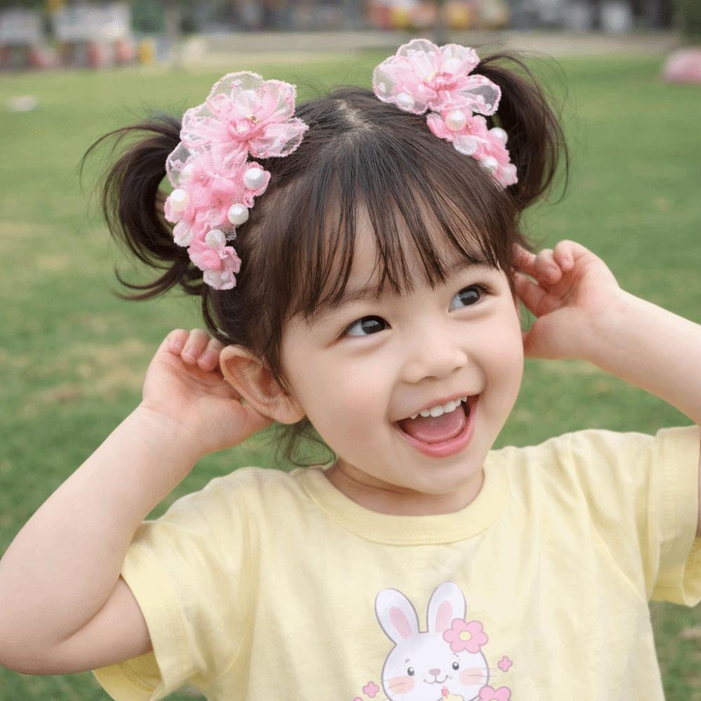 10pcs Colorful Children's Headband Set No Harm High Elastic Hair Rope Flower Hair Ties  Daily Use