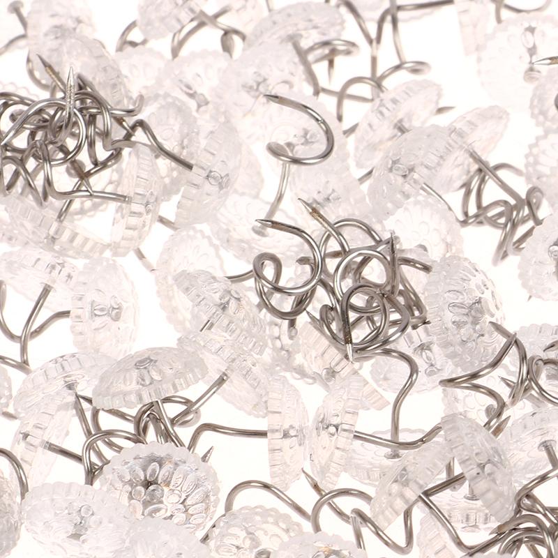 100 Stuks Transparante Koppen Draaipinnen Bevestiging voor Meubelstof Deken Stoel Bank Bevestiging Decoratie Spelden Reparatie Losse Gordijnspelden