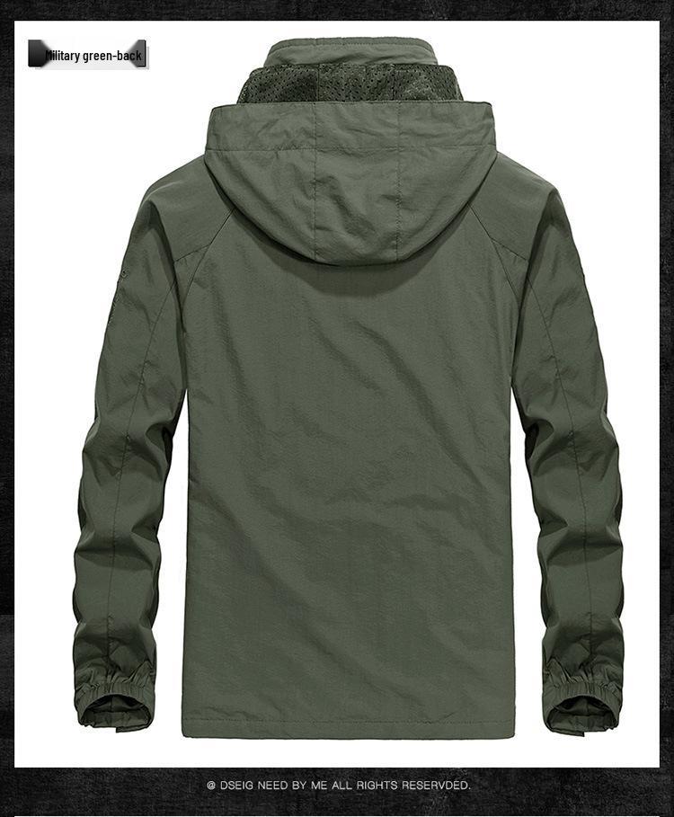 Men's Plus Size Outdoor Windbreaker Jacket - Single Layer Trench Coat for Mountaineering