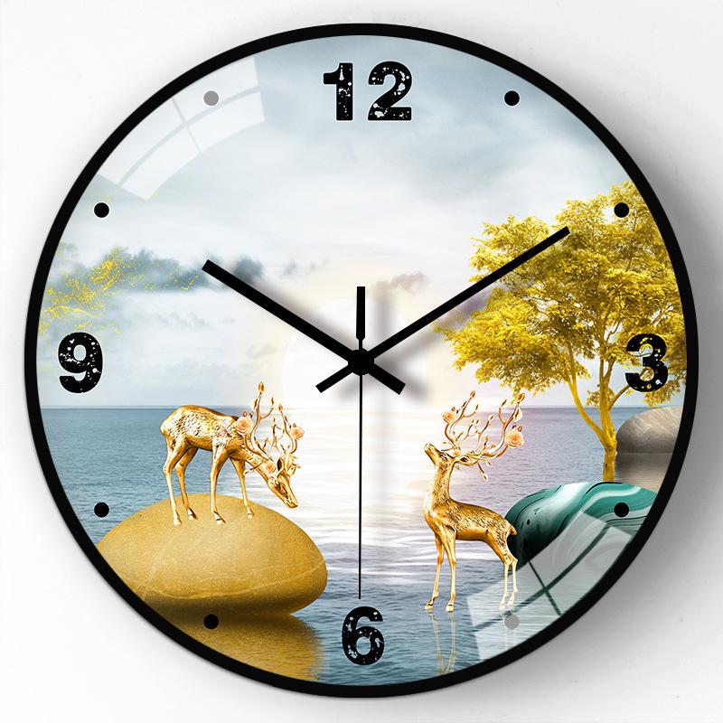 Artistic Creativity Bedroom Simple Wall Clock Mute No Punch Nail Hanging Watch Living Room Children Room New Wall Hanging Clock