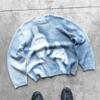 VibeStreet High Street Gradiente Astratto Artistico Ritratto Modello Maglione Lavorato a Maglia Lento Europeo Punk Gotico Girocollo Manica Lunga Maglione