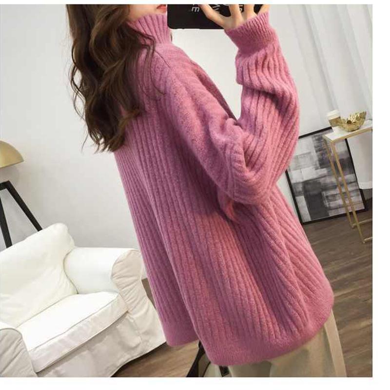Autunno Inverno Donne Slim Maglione maglia Tops alto collo lungo caldo  Baggy Chunky Pullovers Outovers Outover acquista in modo economico —  spedizione gratuita, recensioni reali con foto — Joom