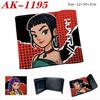 Anime Demon Huntress Group Merchandise Bifold Wallet PU Snap Button Short Purse Cartoon Card Holder Purple