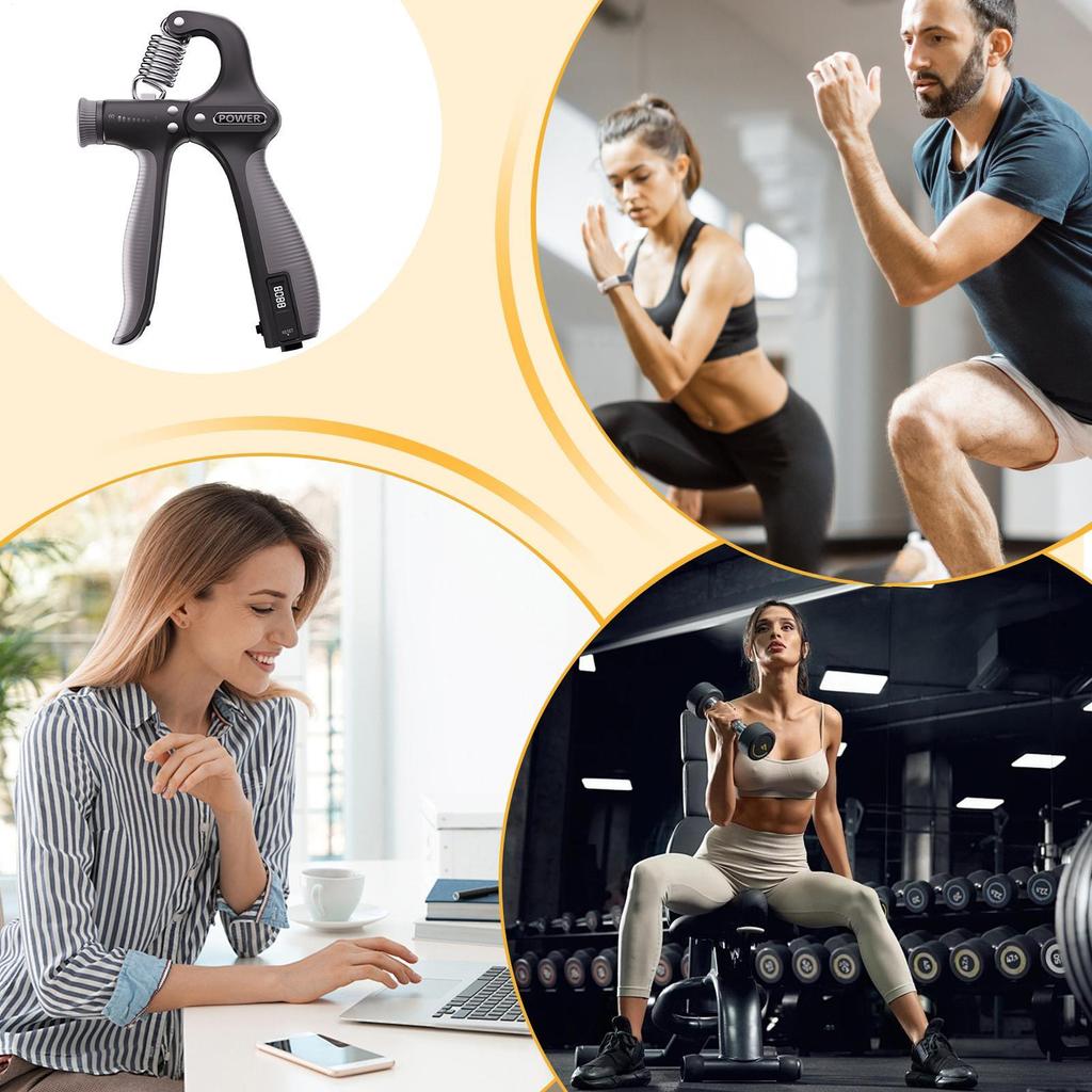 Grip Strength Trainer Forearm Trainer 11-130 Lbs Adjustable Digital Hand Gripper for Gym Home Work Travel Adults Seniors