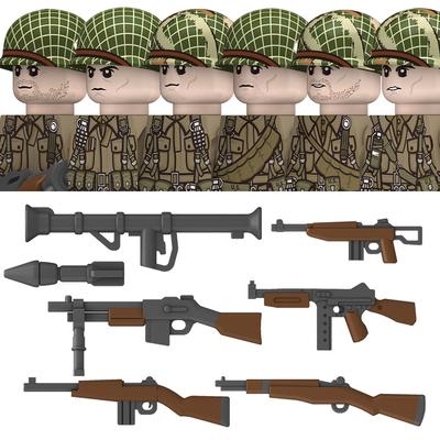 WK2 US 101. Luftlandedivision Militärsoldaten Bausteine Luftwaffe Armee Infanterie Bazooka Waffen Zubehör Steine Spielzeug