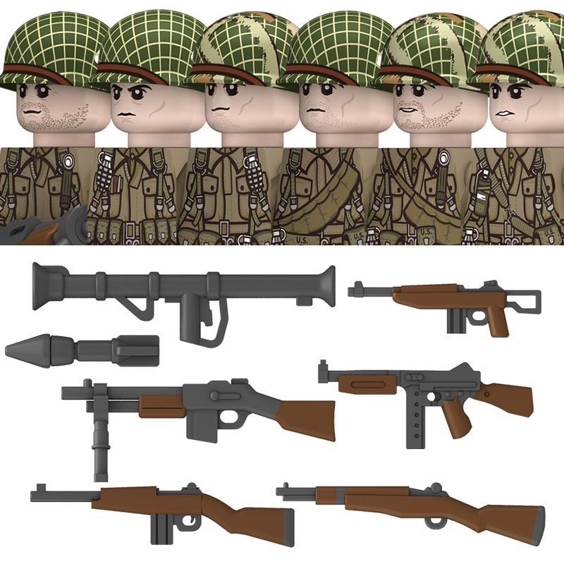 Ungiftige Militär-Zweiter Weltkrieg Deutsche Marine Panzer Truppen Bausteine USA 101. Großbritannien Sowjetunion Soldaten Infanterie Waffen Steine Spielzeug Kinder