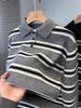American Striped Lapel Sweater - New Arrival: Men's Slim Fit, Versatile Color Block Knit Top