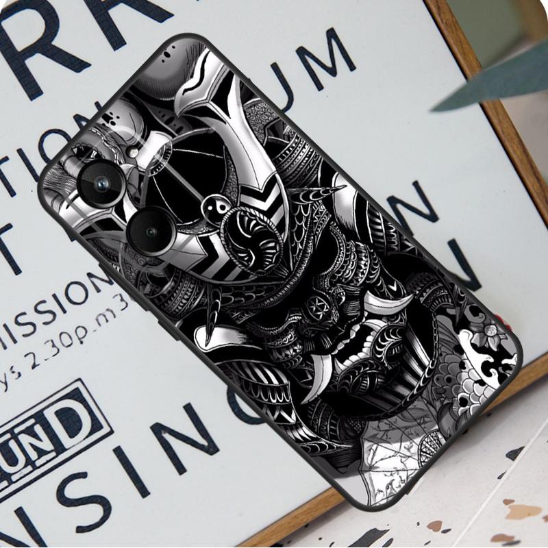 

Samurai Japanese Warrior Mask Helmet For Realme C67 C55 C53 C51 C35 C33 C31 C30 C25s C21Y GT Neo 6 GT5 9 10 11 12 Pro Plus Case Realme GT Neo5