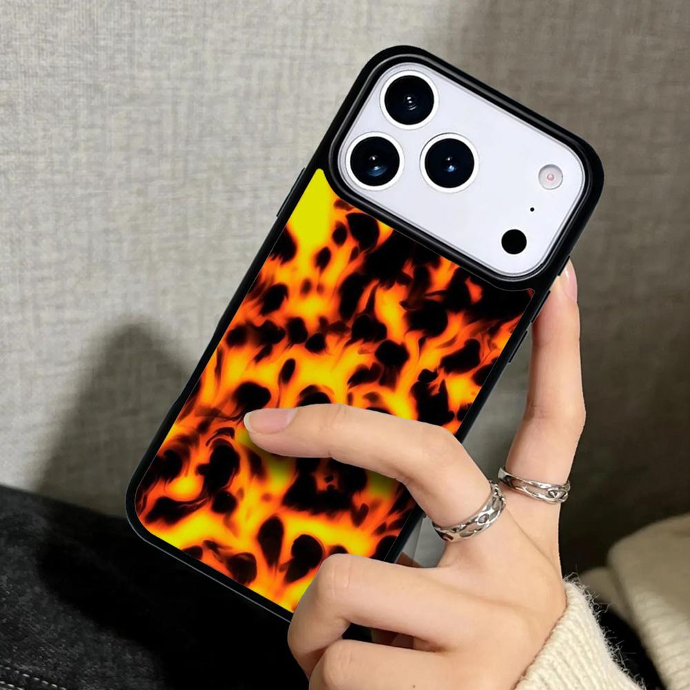 Capa Case for iPhone 17 Air 16 Pro Max 15 Plus 11 13 Mini 14 12 Back Phone Cover Tortoiseshell Tortoise Shell
