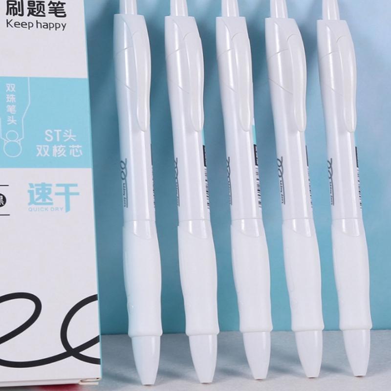 5/12 Pcs Retractable Gel Pen Smooth Writing Tool Black Ink Gel Ink Pen with Comfortable Grip For Students