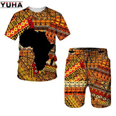 Summer African 3D Print Women's/Men's T-shirts Sets Africa Dashiki Men’s Tracksuit/Tops/Shorts Sport And Leisure Summer Male Suit