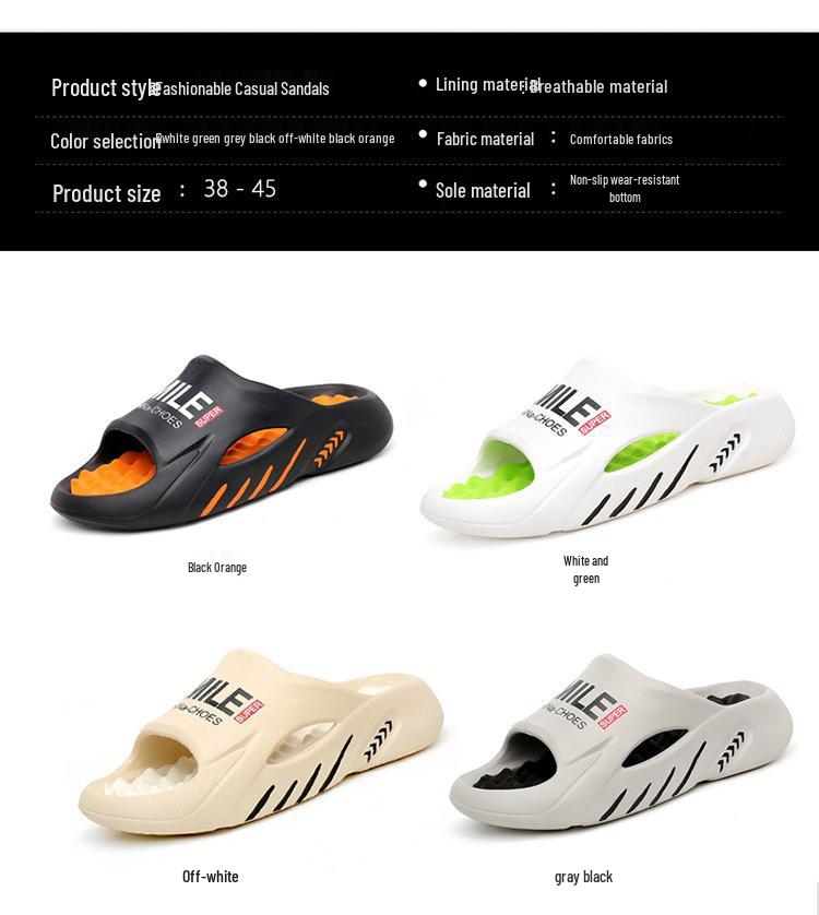 Heren Zachte Zool Massage Pantoffels: Zomer Anti-slip Binnen/Strand Sandalen