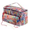 Portable Leaf Flower Print Woolen Yarn Storage Tote Bag Crochet Organizer Holder