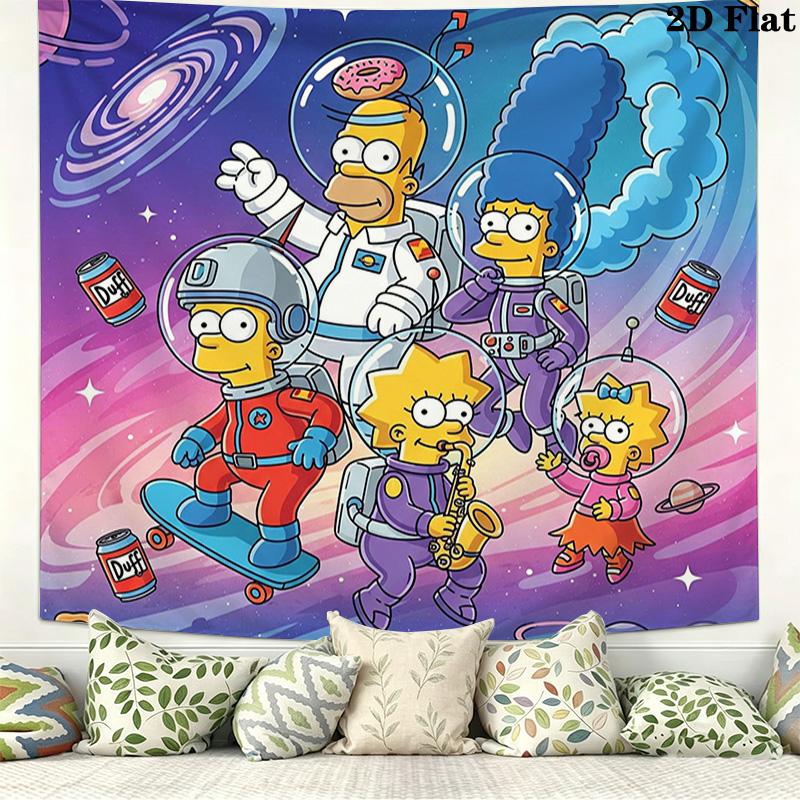 The Simpsons Wall Tapestry Aesthetic Wall Hanging Printed Fabric Blanket Decorative Tapestries for Bedroom Living Room Home Decor