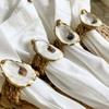 Summer Beach Wedding Napkin Rings, Golden Oyster Shells, Wedding and Valentine'S Gifts for Girlfriend, Party Napkin Rings