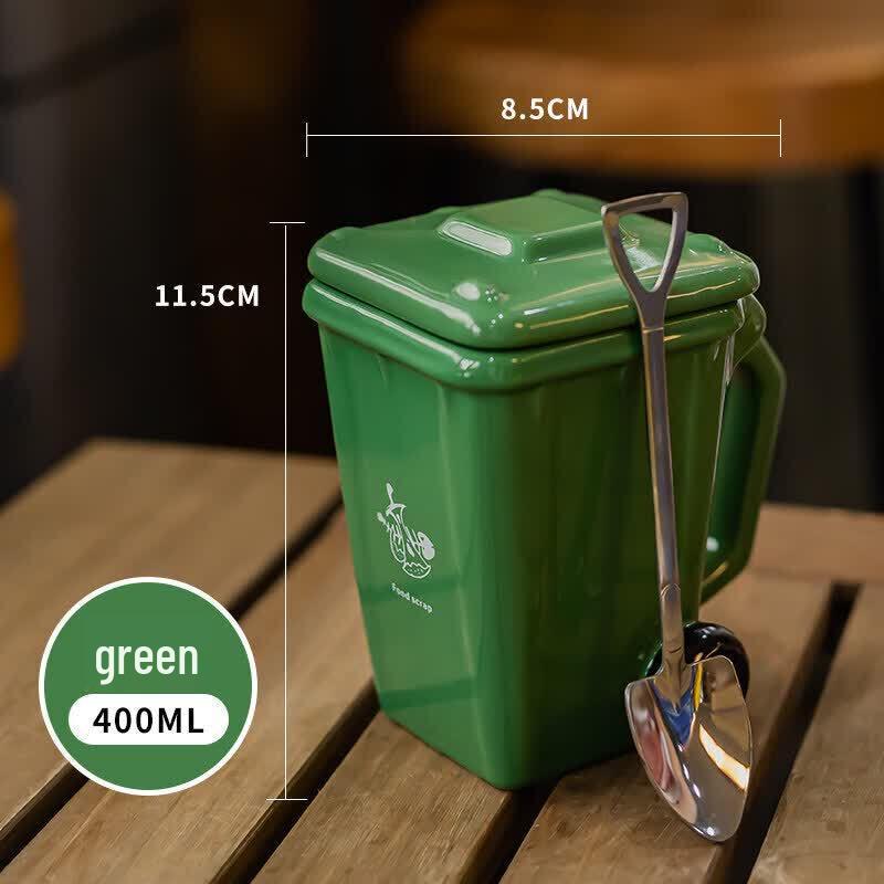 Creative Trash Can Shaped Ceramic Mug