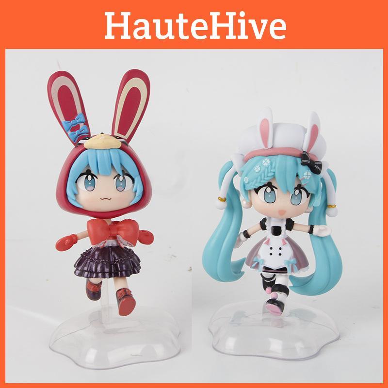 Pvc Rabbit Delightful Ears Hatsune Miku Q Version Doll Figurines Collectible