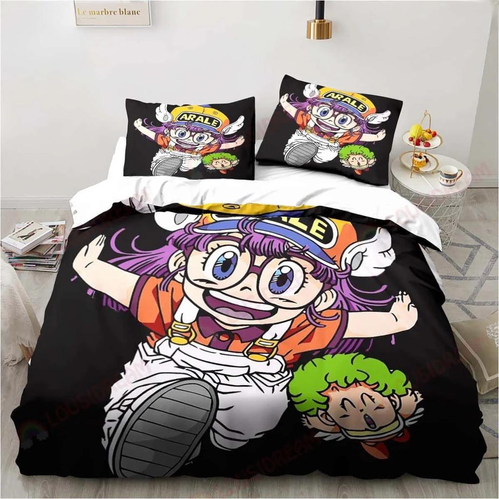 3D Cartoon DR S-Slump Arale Bedding Set King Twin Double Microfiber Duvet Cover Sets for Kids