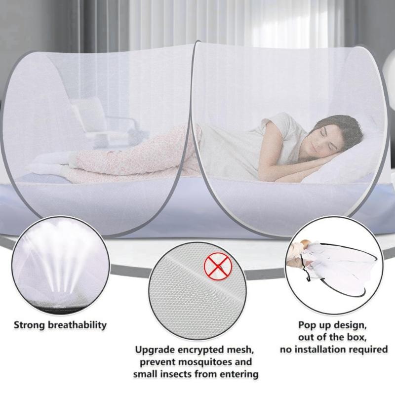Faltzelt Einzelperson Outdoor Camping Moskitonetzzelt Atmungsaktiv Praktisches Netzschlafzelt für Camping, Angeln