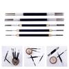 5Pcs Double Head Pottery Hole Puncher Carving Tool Wood Handle Stainless Steel Clay Sculpting Tool For Ceramic Crafting