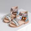 Children's Roman shoes Girls' sandals Summer 2025 New middle-aged and older children's Korean version soft-soled ethnic style retro princess shoes
